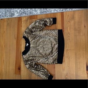 NWT Gold Sequin Sweatshirt Size M